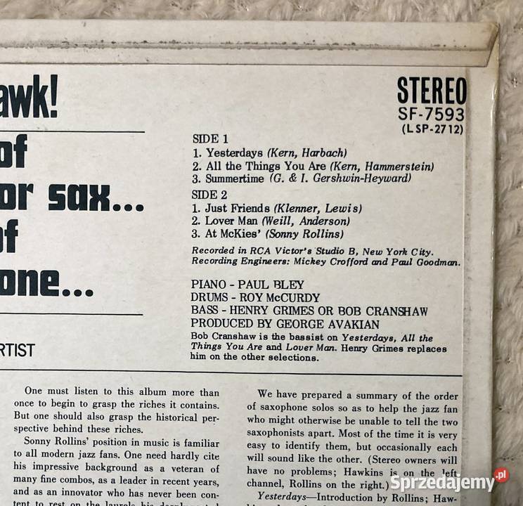 Sonny Meets Hawk 1 płyta zachodniopomorskie