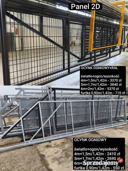 Brama przesuwna panel 3D fi 5mm 5mx142m ocynk Bełchatów sprzedam