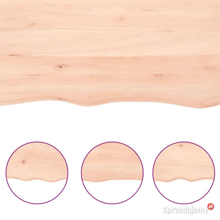 Półka 80x10x2 surowe lite drewno dębowe WM363536