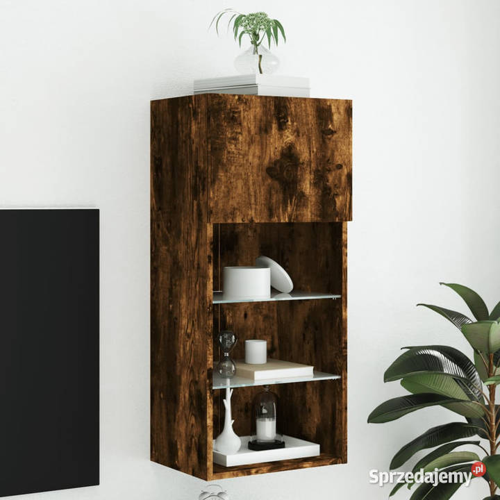 Szafka TV z LED przydymiony dąb 405x30x90 RTV Warszawa