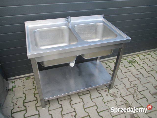 Zlew 2 Komory Dwukomorowy Z Półką Stal Ostrów Wielkopolski