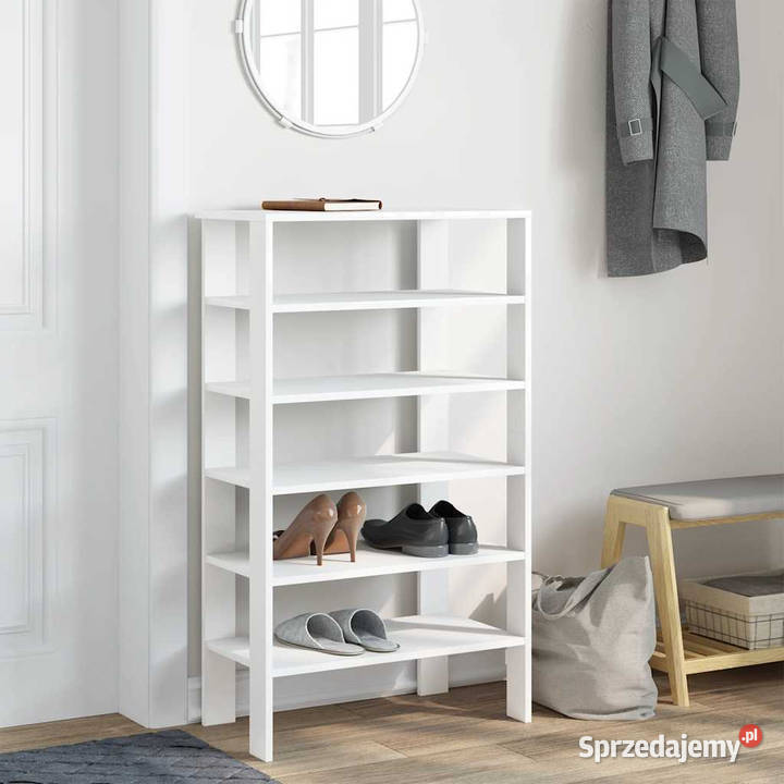 Półka na buty biała 61x32x105 materiał mazowieckie