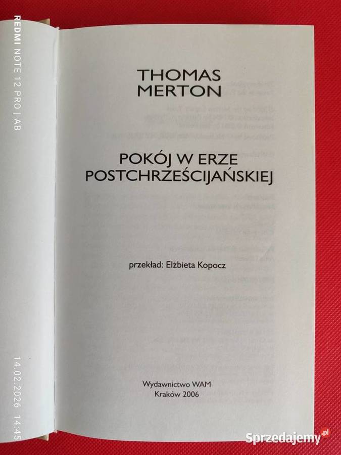 Thomas Merton Pokój w erze postchrześcijańskiej Książki i Podręczniki śląskie Katowice