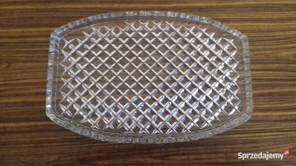 Patera kryształowa prostokątna Vintage do