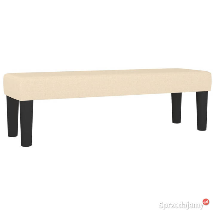 Łóżko kontynentalne z materacem kremowe tkanina 144cm Warszawa