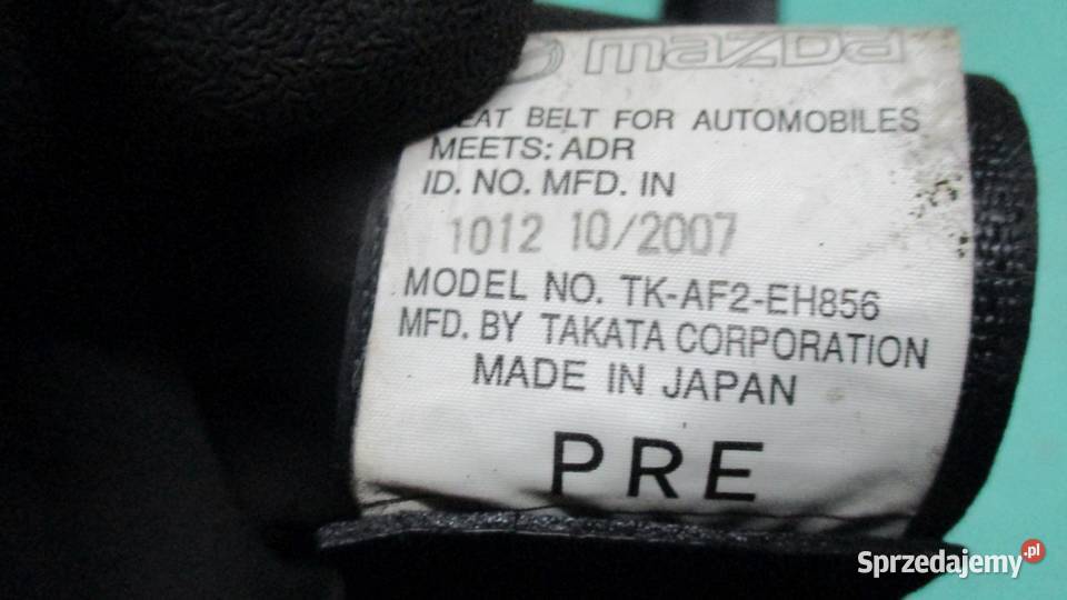 MAZDA CX7 08r pas bezpieczeństwa prawy przód osobowe Części samochodowe sprzedam