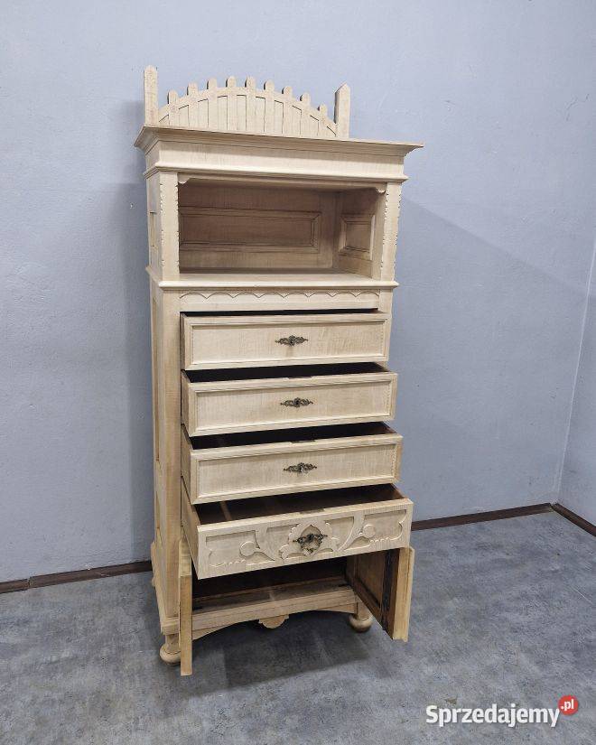 Ładny Dębowy Słupek Secesyjny AntykiMarki Marki