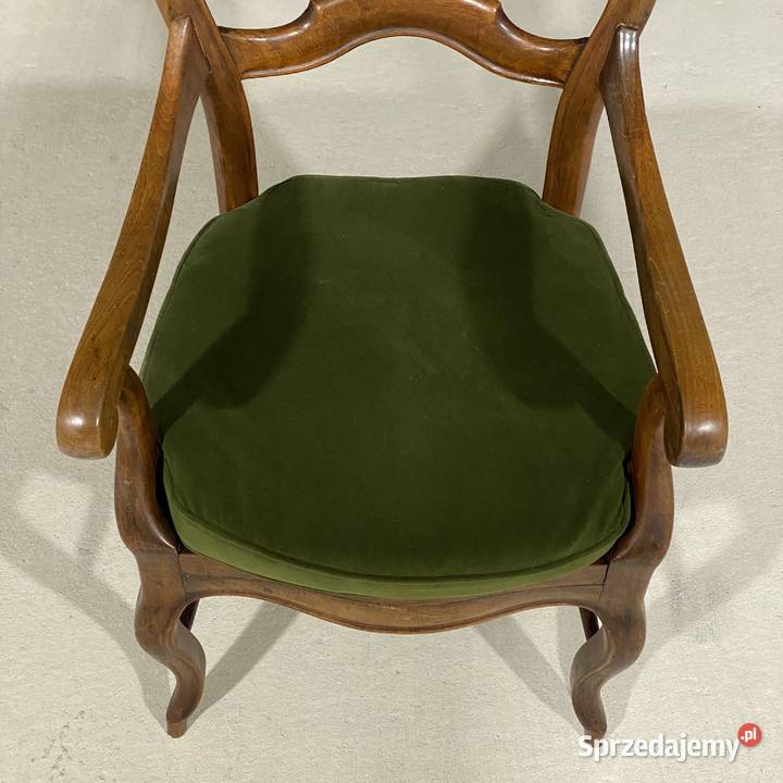 Fotel stylowy z rafią orzech Meble zachodniopomorskie