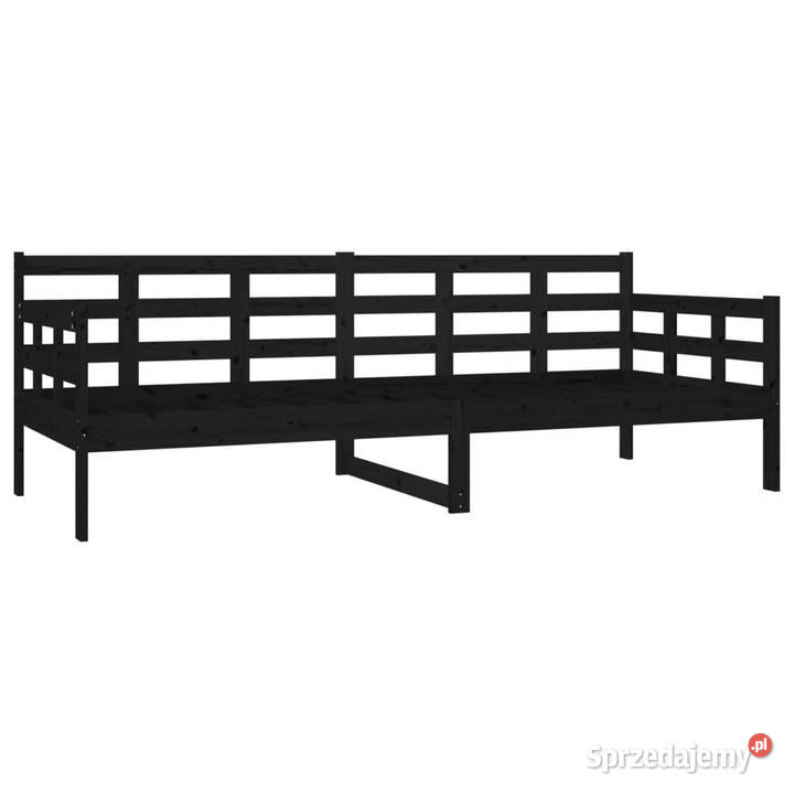 Łóżko dzienne czarne lite drewno sosnowe 80x200 203cm Warszawa