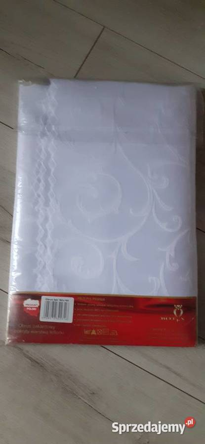 Obrus żakardowy 160160 biały Obrusy Gdańsk