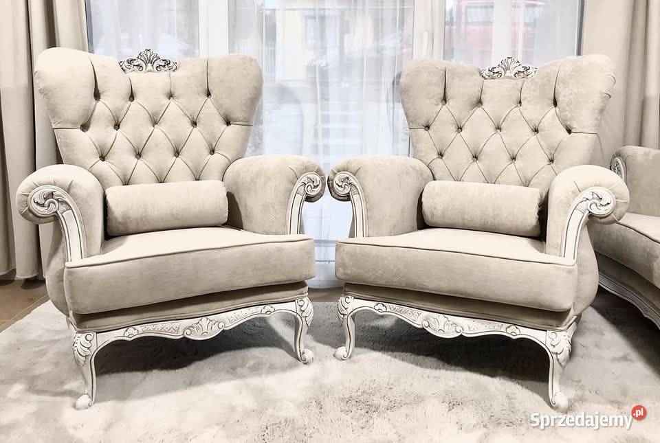 Komplet Ludwikowski zestaw sofa fotele Ludwik Jagodnik