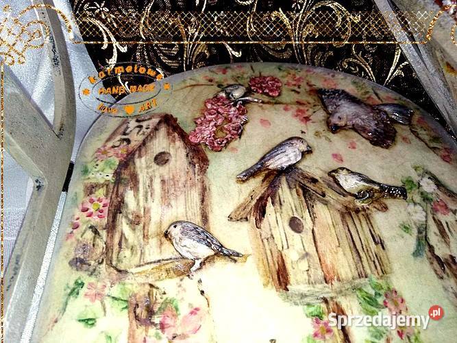 Panel w formie okna decoupage dekoracja handmade mazowieckie Warszawa