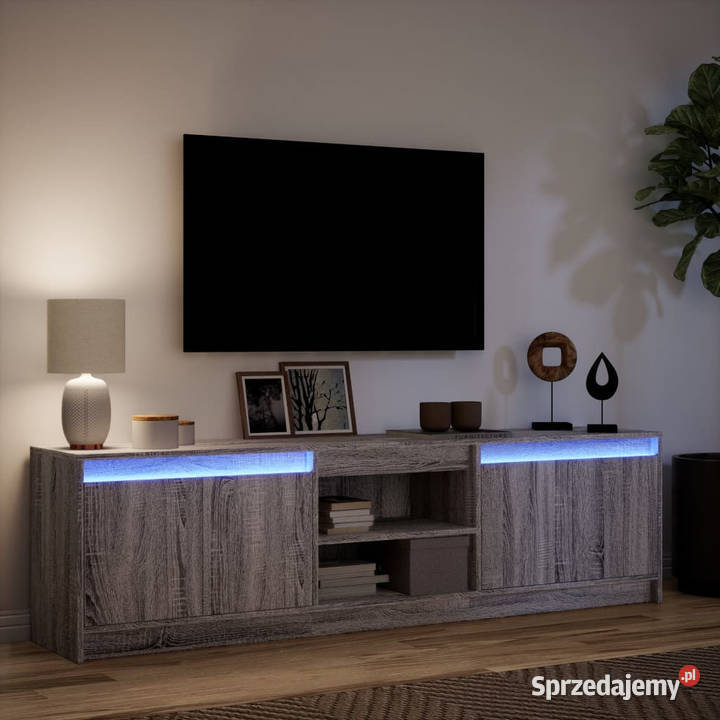 Szafka pod TV z LED szary dąb sonoma 180x34x50 Warszawa