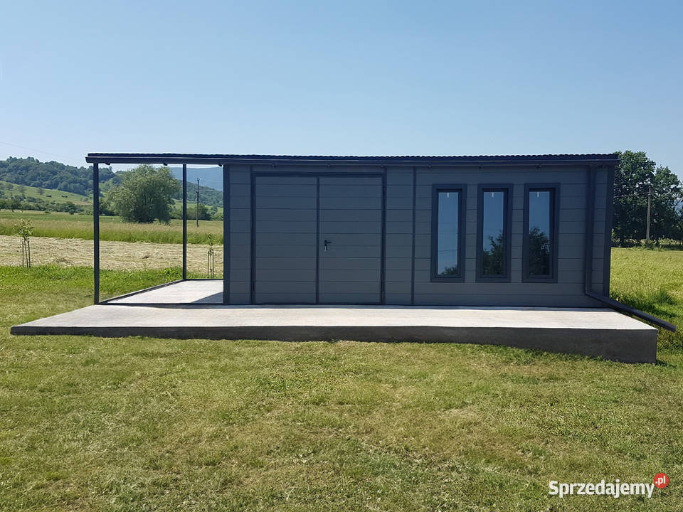 Domek ogrodowy z płyty warstwowej 64m wiatka Kraków