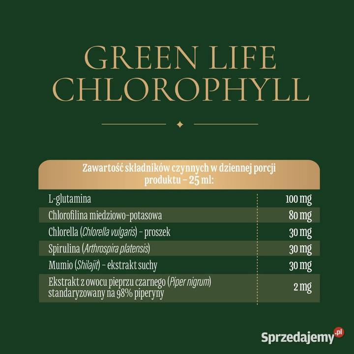 Green Life Chlorofil Suplement diety w formie Warszawa