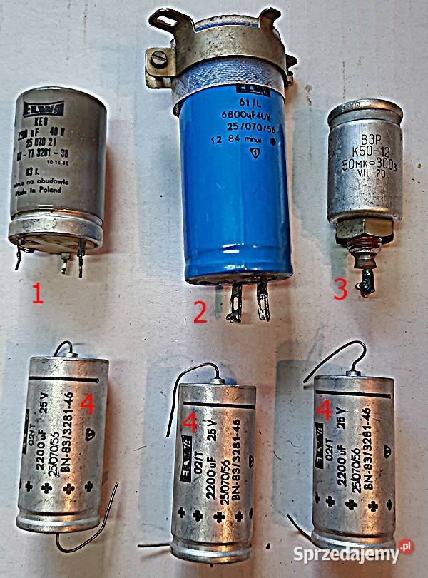 Kondensatory elektrolityczne Elwa radziecki 2300 Ostrów Wielkopolski