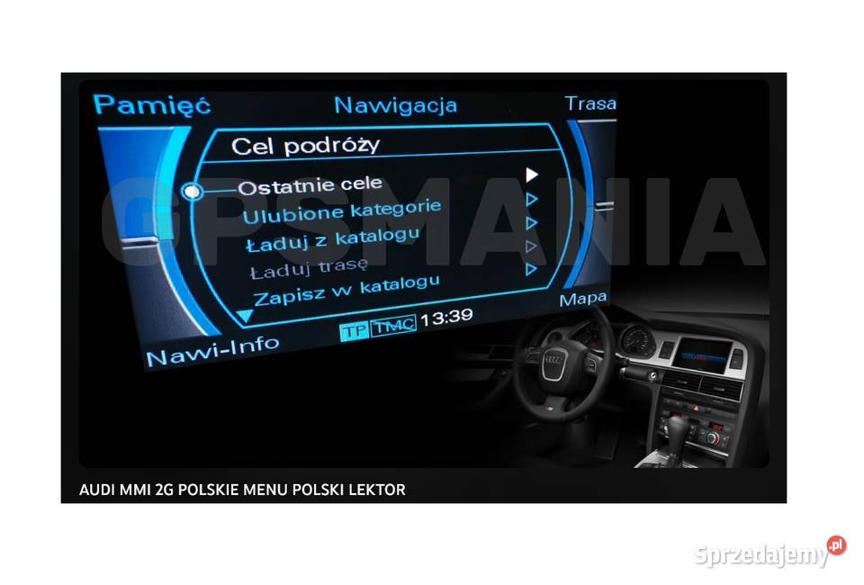 Polskie menu nawigacji Audi MMI 2G A4 A5 A6 A8 Łódź