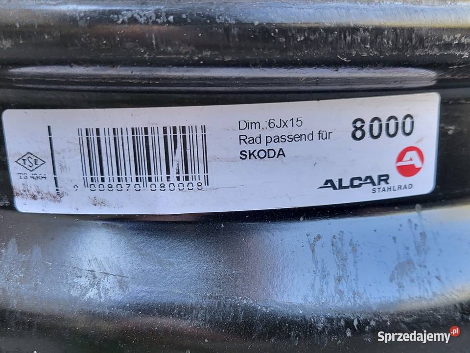 Felgi stalowe Alcar 8000 r15 Średnica 15" małopolskie Słomniki