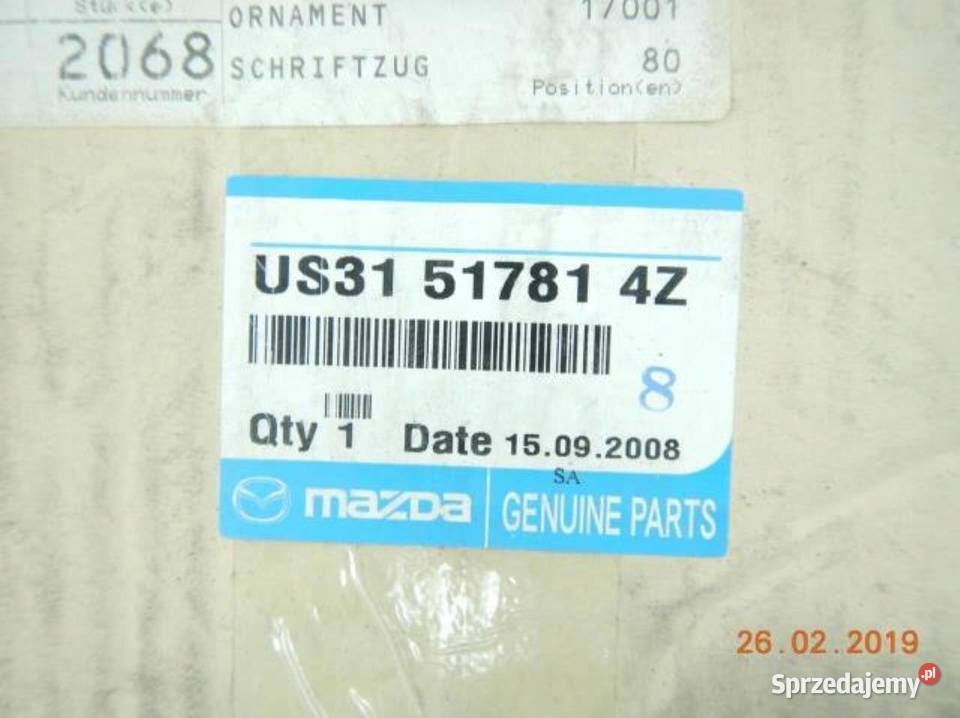 US31517814Z NAKLEJKA 4X4 MAZDA sprzedam