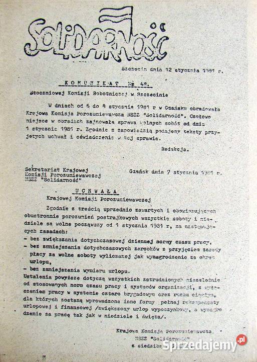 Biuletyn Informacyjny Solidarność 42 Szczecin Limanowa