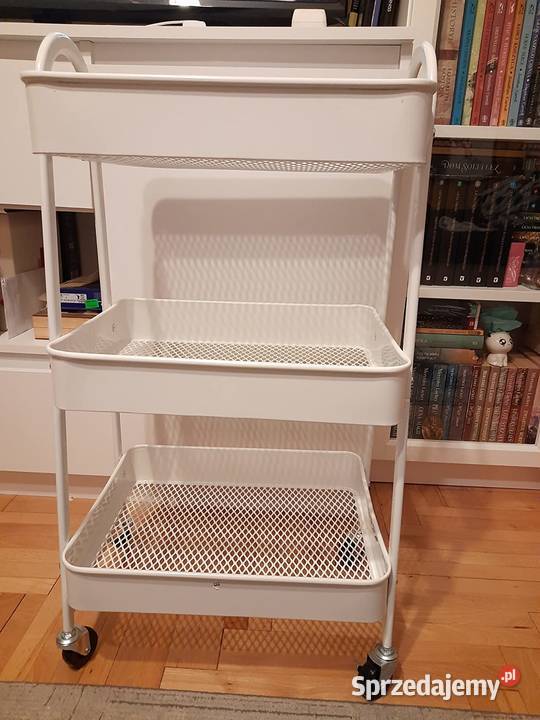 Biały wózek songmics Regał Nowy Kółka