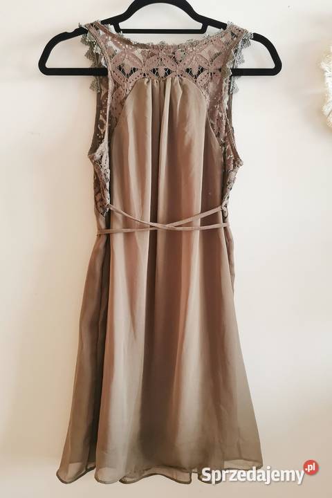 Sukienka z koronką wiązana z podszewką Rozmiar 38(M) Moda i Styl pomorskie Reda