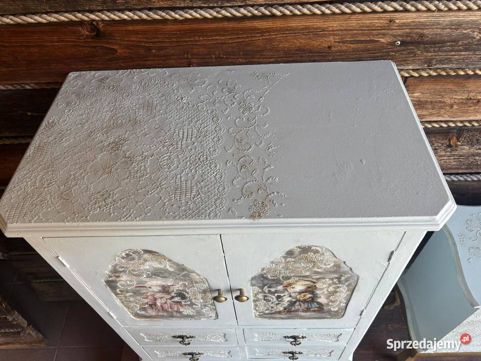 Ręcznie odnawiany komplet mebli shabby chic Łopuszna sprzedam