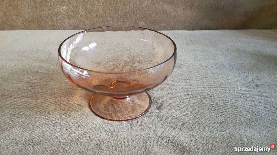 Patera łososiowe stare szkło Nysa