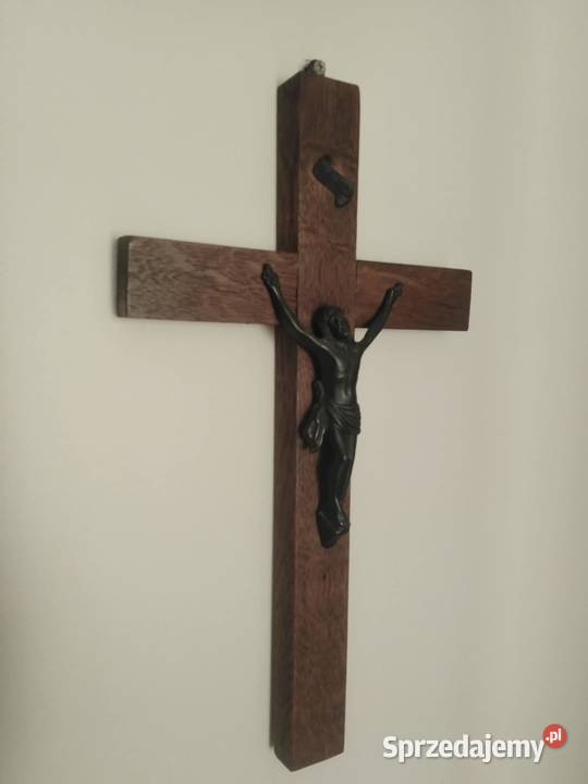 Duży Krzyż Drewniany Retro