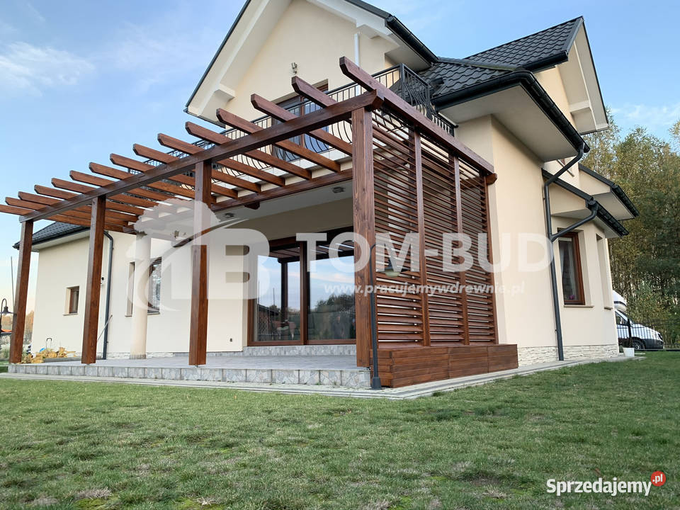 Pergola drewniana pergola modrzewiowa zadaszenie