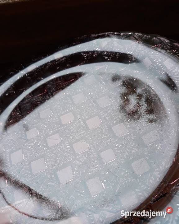 Talerz Kratka Plecionka ok 235 Ząbkowice szkło Dąbrowa Górnicza