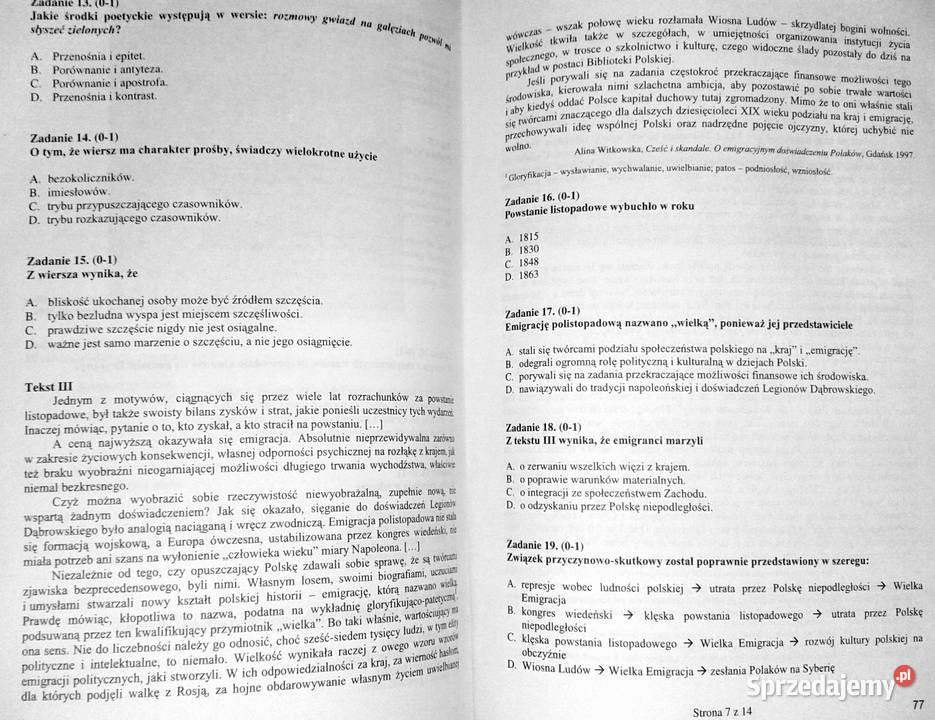 Egzamin Gimnazjalny Blok Humanistyczny lubelskie Chełm