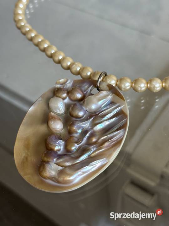 Naszyjnik perły nienarodzone w muszli kujawsko-pomorskie Bydgoszcz sprzedam
