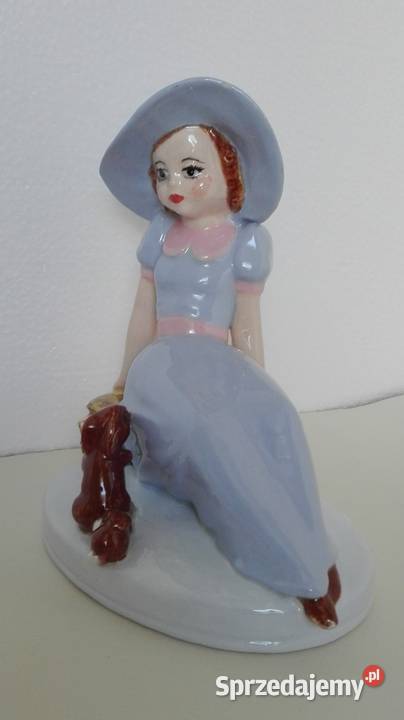 Figurka porcelanowa Dziewczyna z królikami Porcelana i szkło Poznań