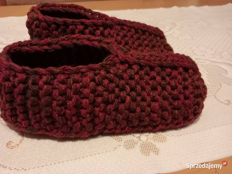 Grube kapcie z włóczki 4044 Złotów