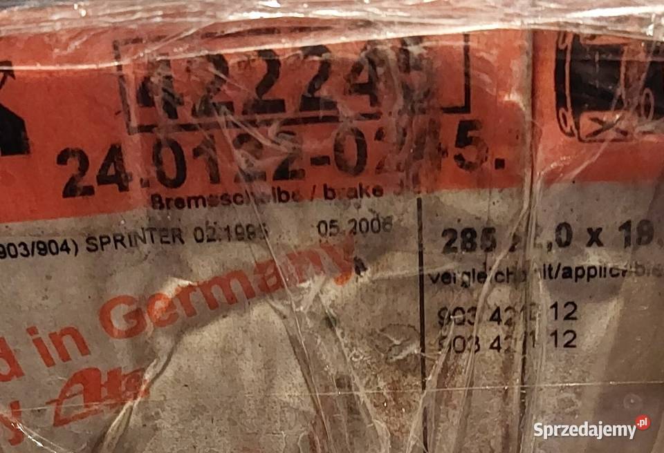 ATE TARCZE HAMULCOWE PRZÓD MERCEDES SPRINTER 903 Mielęcin