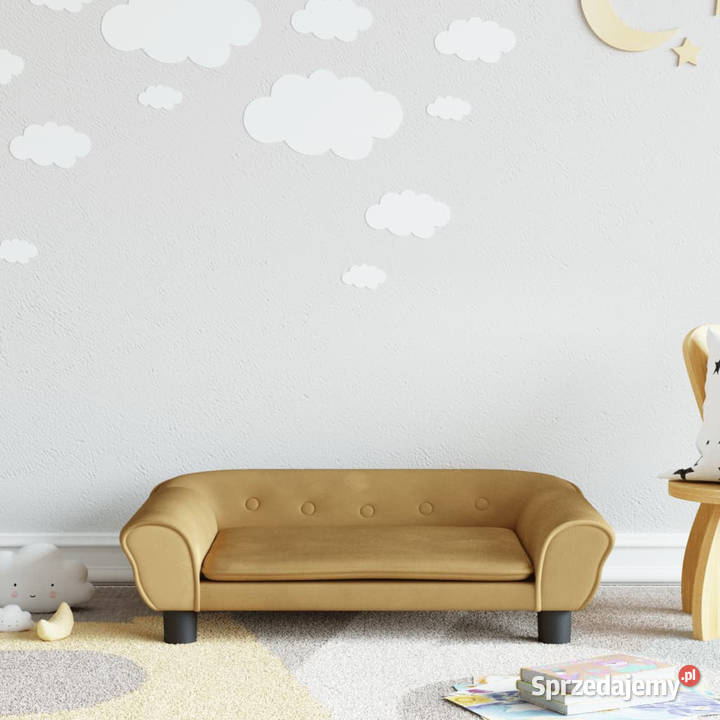 Sofa dzieci brązowa 70x45x26 aksamit WM3196405 mazowieckie Warszawa sprzedam