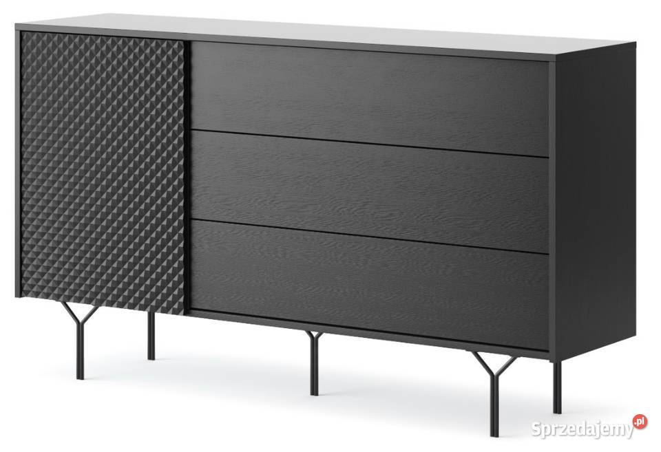 Nowoczesna komoda RAVEN 144 FRONT 3D3 Szuflady