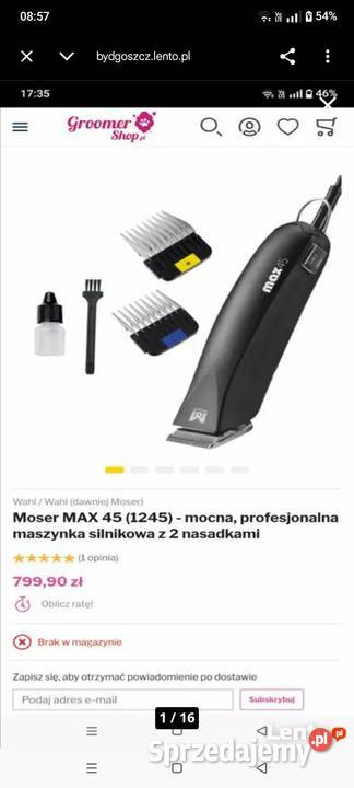 Maszynka do strzyżenia zwierząt firmy MOSER Dla psów Bydgoszcz sprzedam