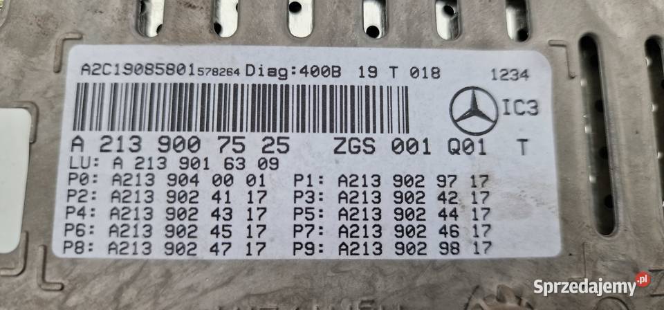 MERCEDES W213 E KLASA LICZNIK ZEGARY A2139007525 Układ elektryczny Bieleń