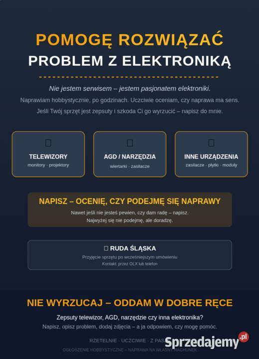 Naprawa Elektroniki Hobbystycznie TV sprzęt Pozostałe
