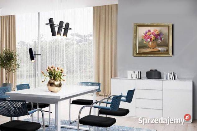 Astry w Wazonie ręcznie malowany olejny Lidia Nowy Sącz