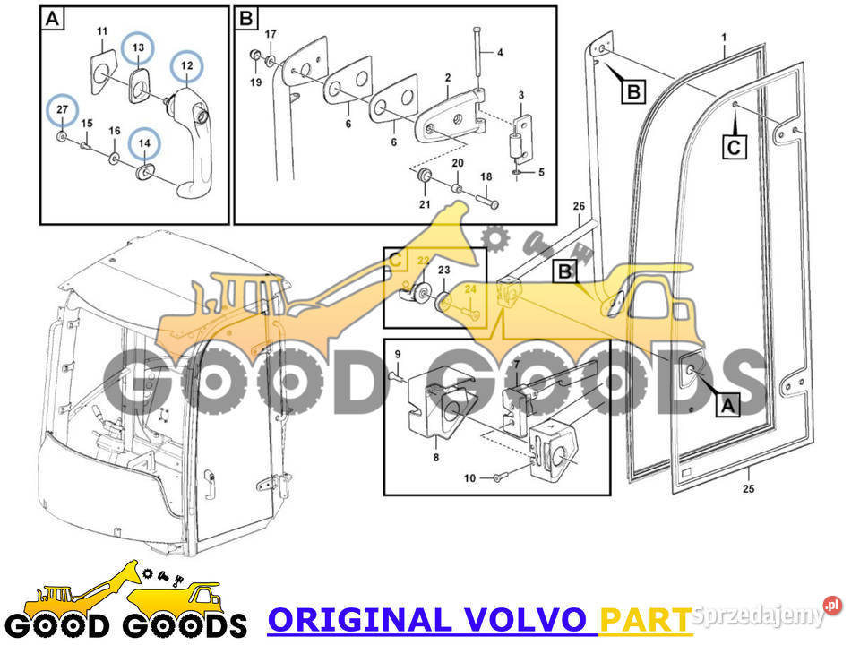 VOLVO KLAMKA DRZWI WKŁADKA 15232767 15164333 mazowieckie