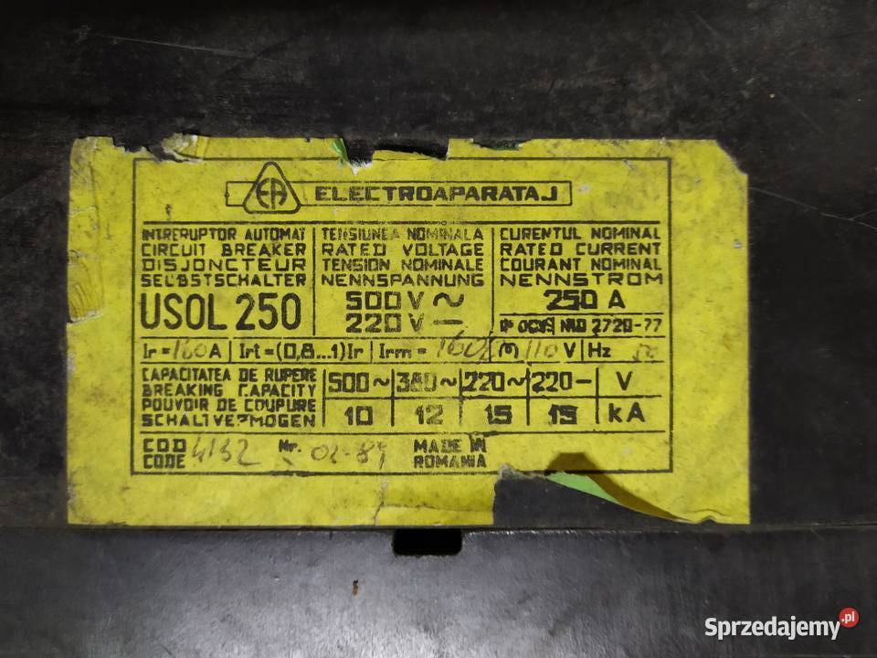 Wyłącznik USOL 259 mazowieckie Szydłowiec
