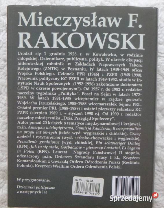 Dzienniki polityczne 19581962 Mieczysław F mazowieckie Warszawa