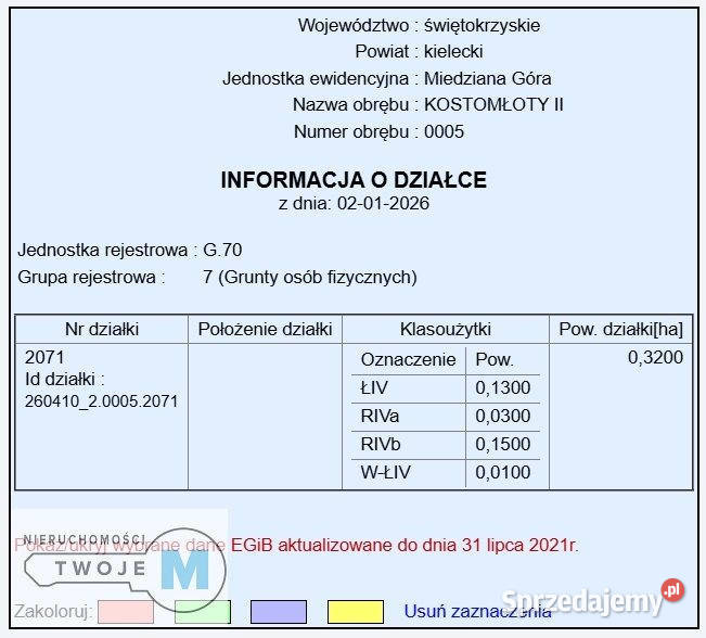 Działkę sprzedam 3200m2 Miedziana Góra