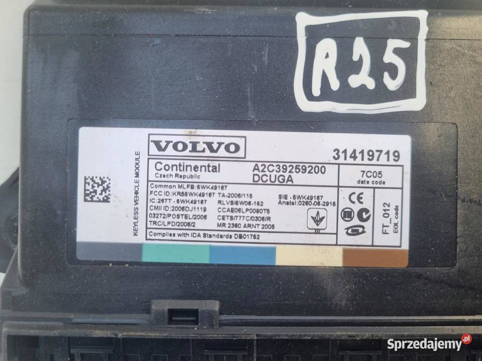 Volvo XC60 lift MODUŁ STEROWNIK KEYLESS 31419719 lubelskie Chełm