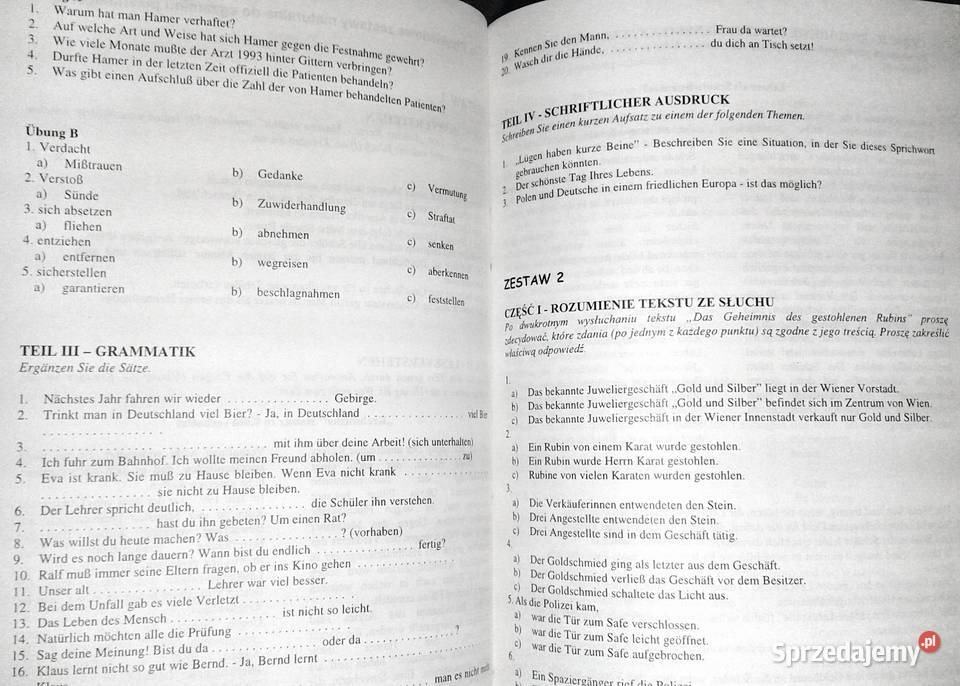 Tematy i zagadnienia maturalne niemiecki Cz 2 Rok wydania 1998 Chełm sprzedam