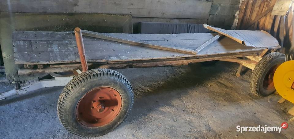 Przyczepa wóz stalowy do traktora wóz leśny Podegrodzie