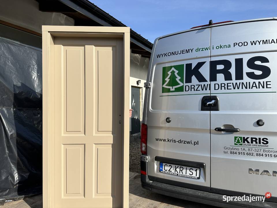 Drzwi wewnętrzne drewniane AMERYKAŃSKIE BEŻOWE 88cm małopolskie Kraków